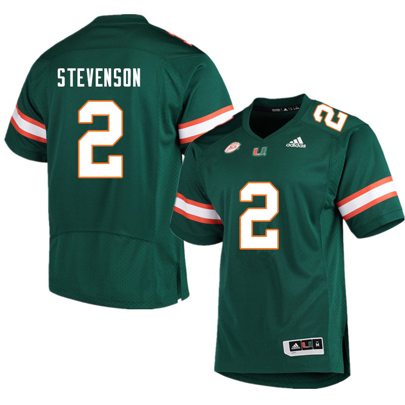 Men #2 Tyrique Stevenson Miami Hurricanes College Football Jerseys Sale-Green